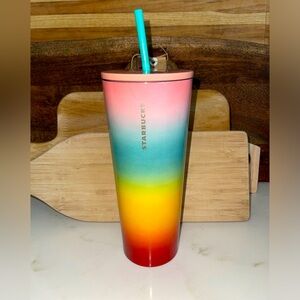 Starbucks 2019 Summer Collection Stainless Steel RAINBOW Tumbler 24‎ oz NWT